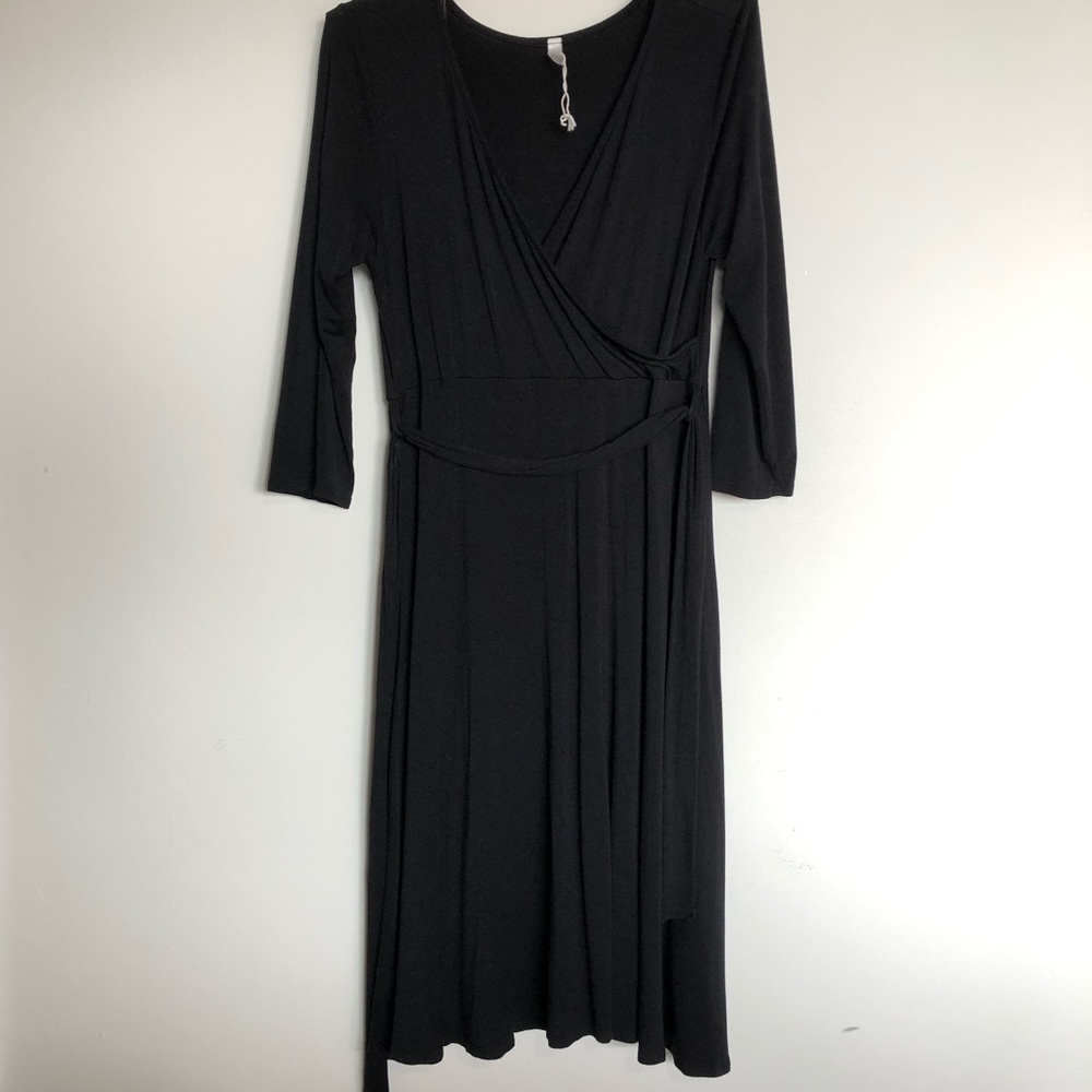 Black Pinkblush wrap dress, knee length